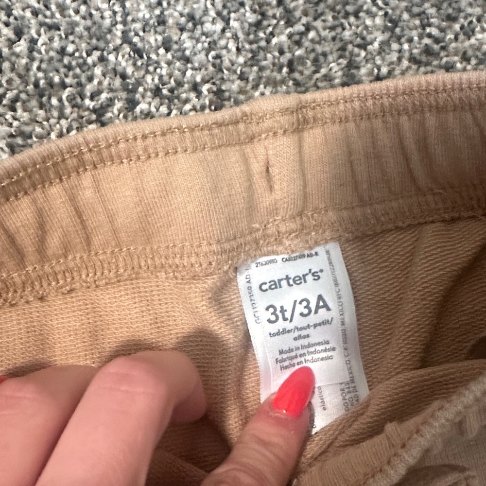 Carter's Kids Camel/Tan Pull-On Jogger Pants - Picture 2 of 3